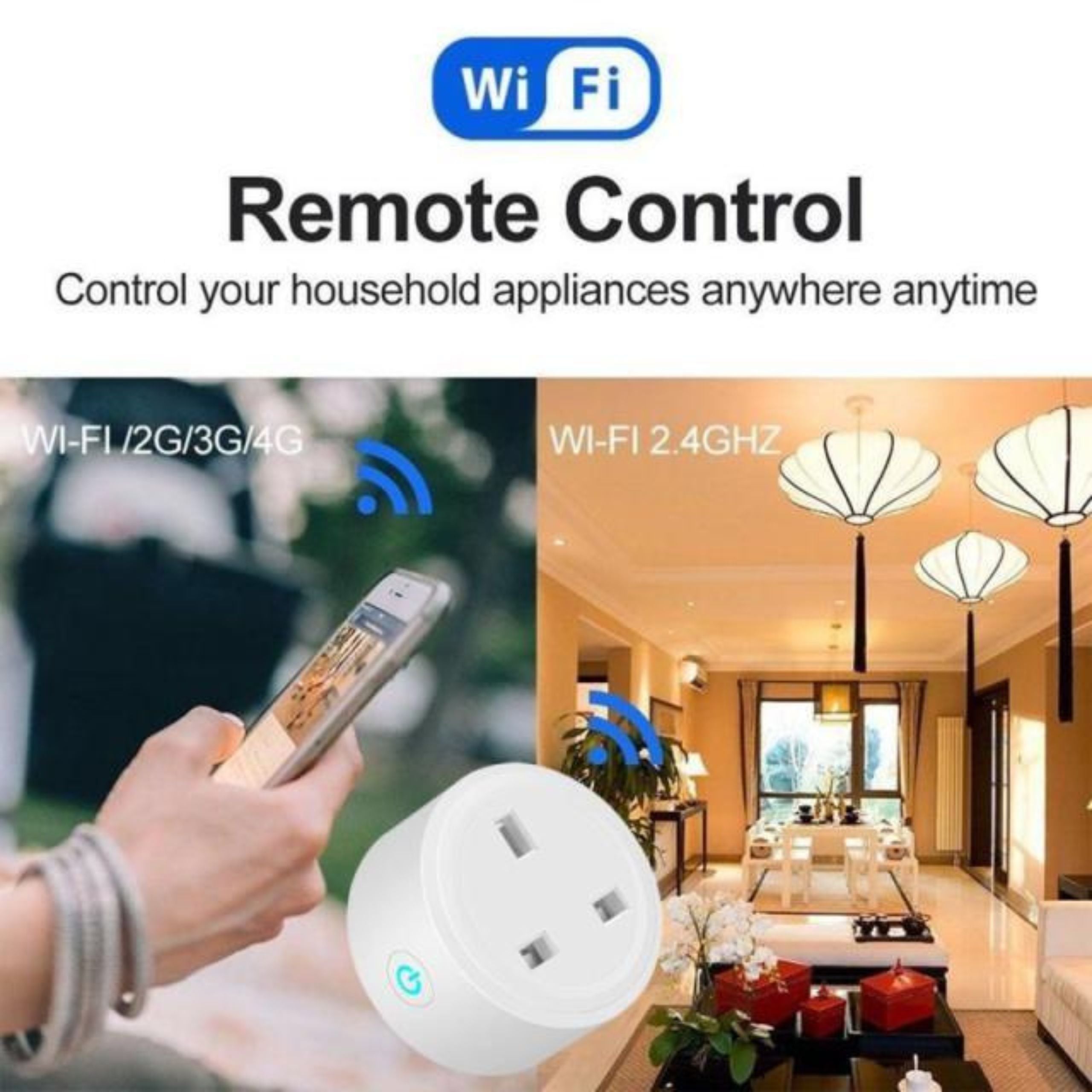 Porodo Lifestyle Dual Smart Wifi i Plug UK16A - White