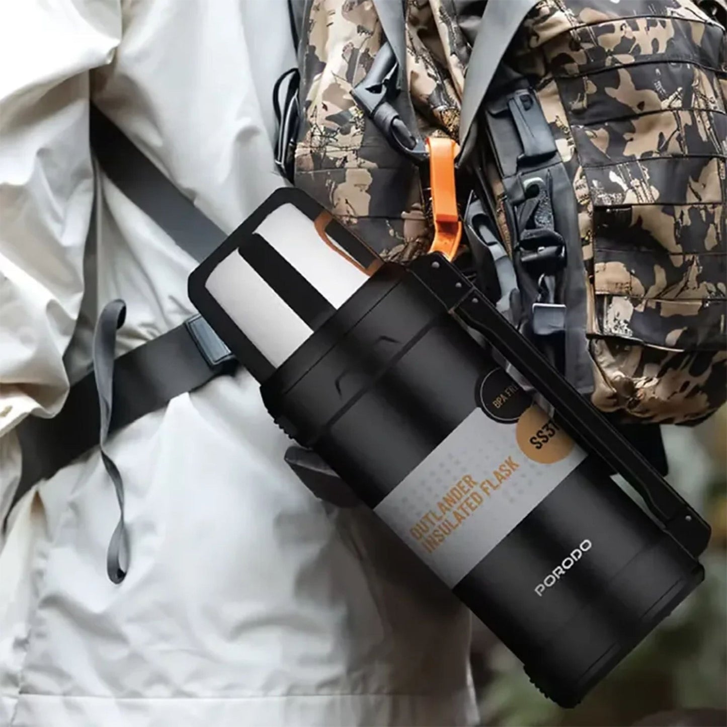 Porodo Lifestyle Outlander Insulation Flask 2L - Black
