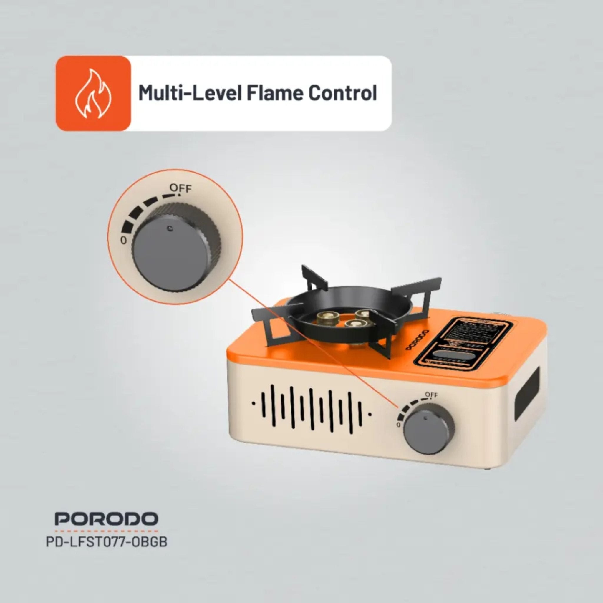 Porodo Lifestyle Portable Outdoor Stove - Orange