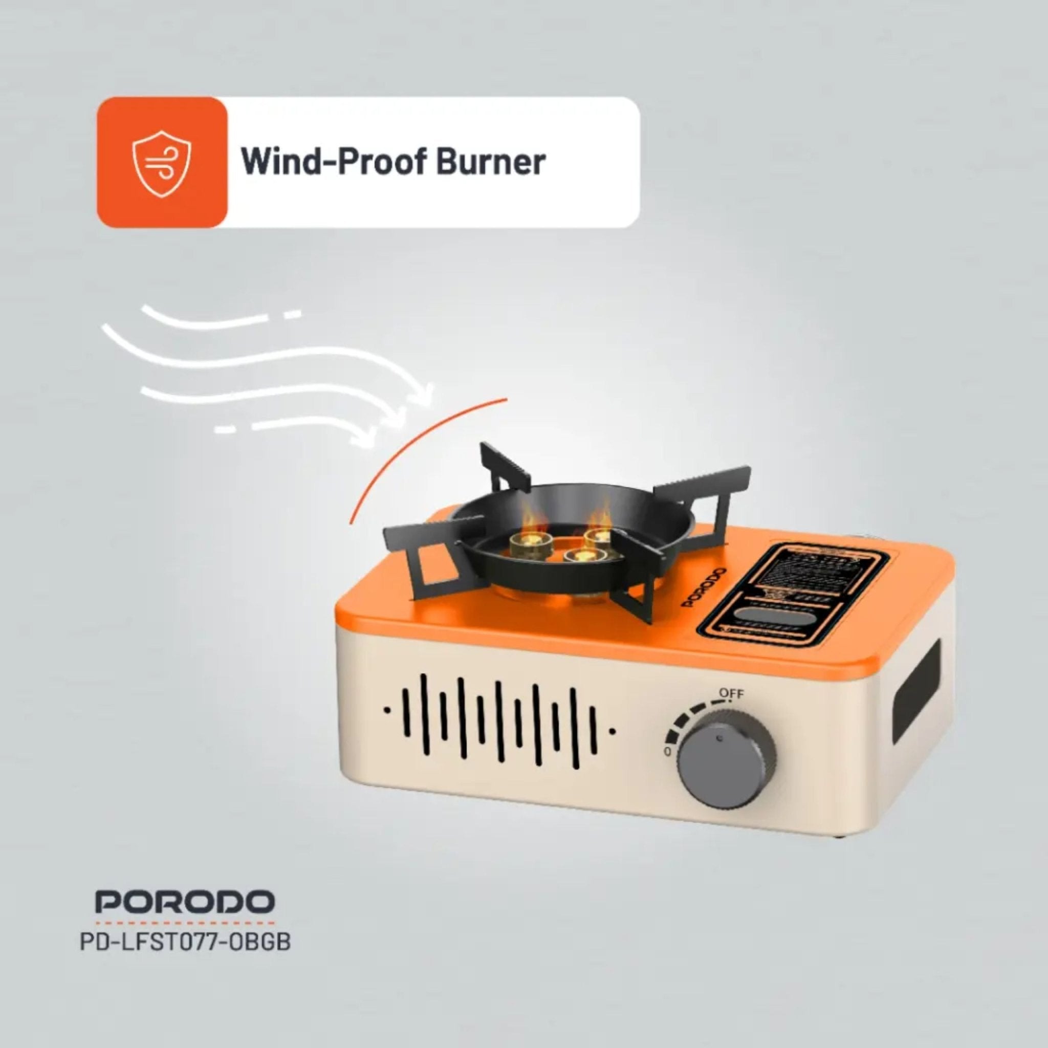 Porodo Lifestyle Portable Outdoor Stove - Orange