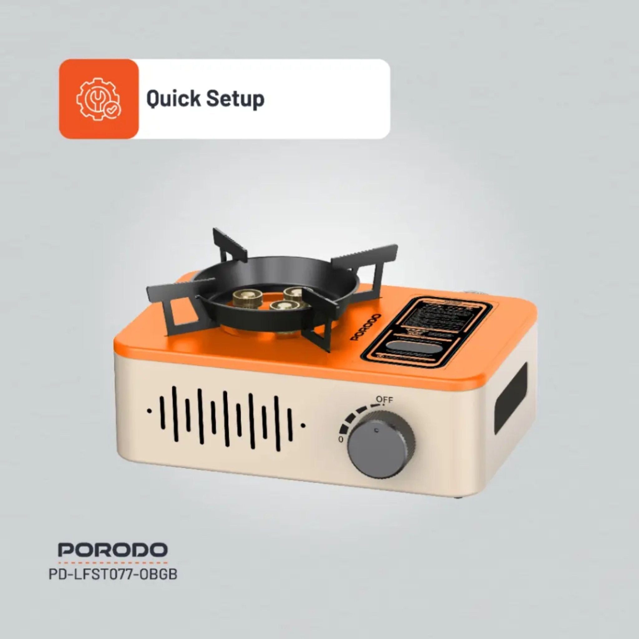 Porodo Lifestyle Portable Outdoor Stove - Orange