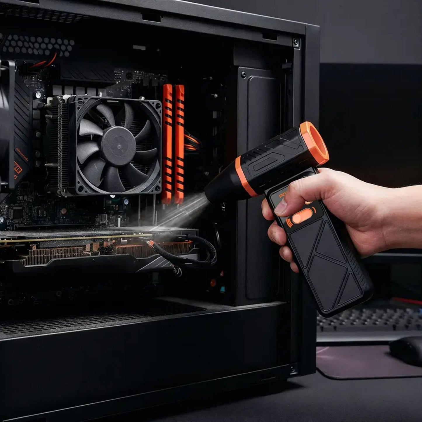 Porodo Lifestyle Rotating Turbo Paddy Fan with LED Light Function – Black