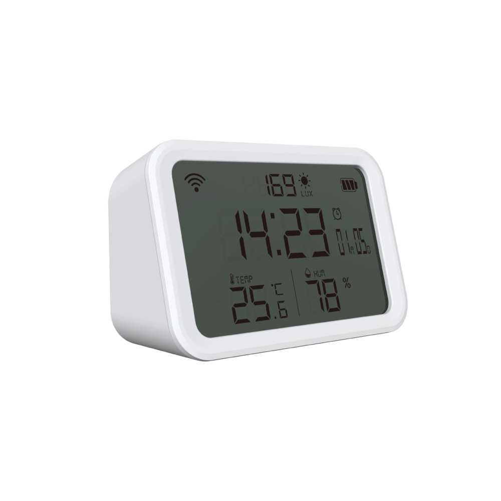 Porodo Lifestyle Smart Wifi Temperature Humidity Alarm clock - White