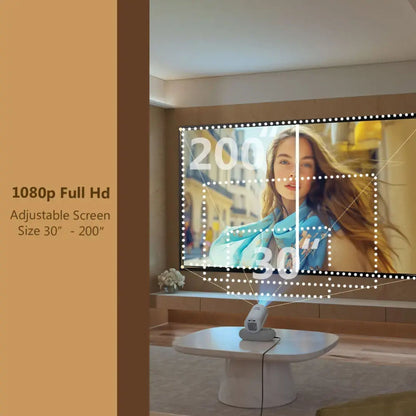 Porodo Lumacast Smart Full HD Projector Auto Focus & Keystone - White ( 1 Year Plan )