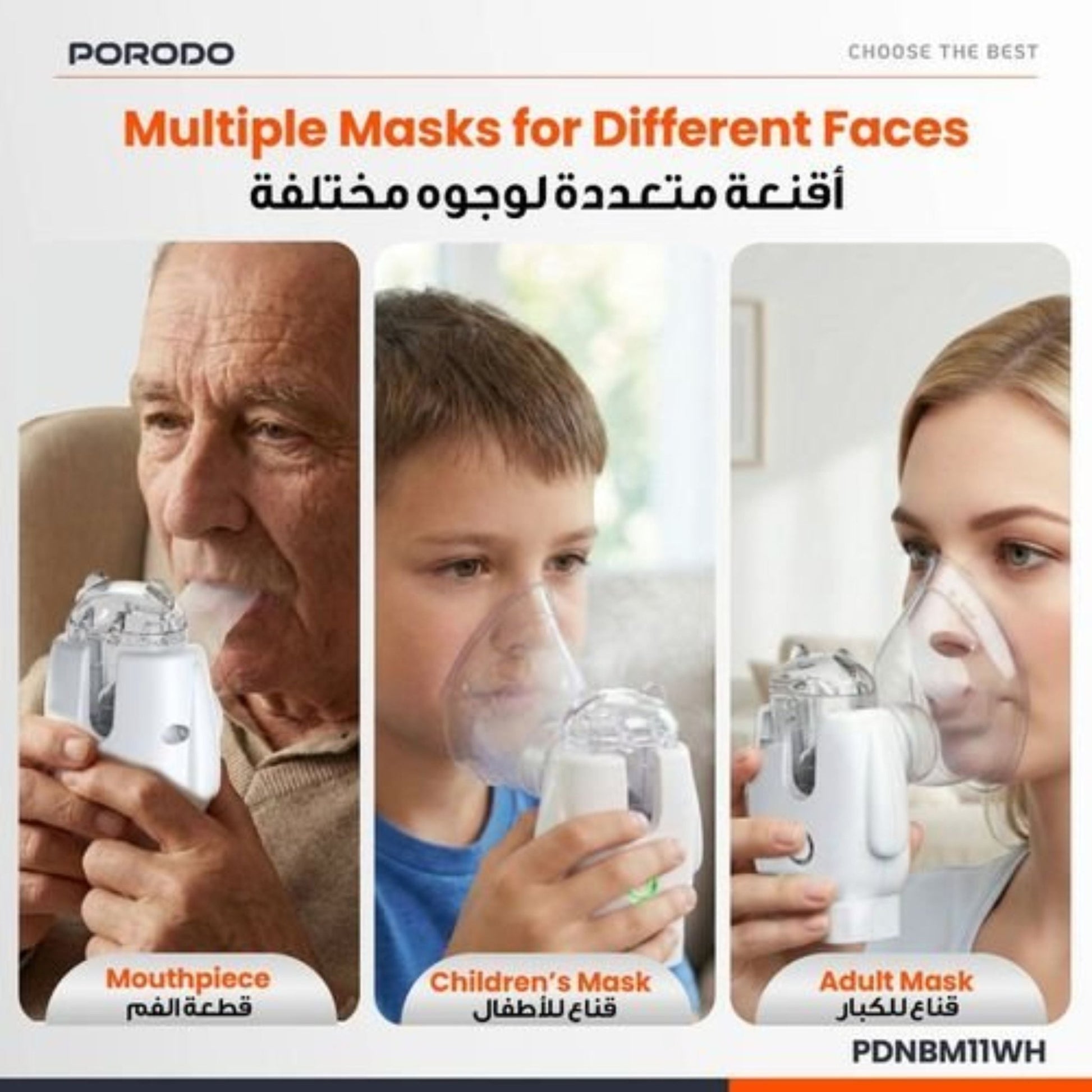 Porodo Portable Mini Nebulizer For Kids And Adults - White