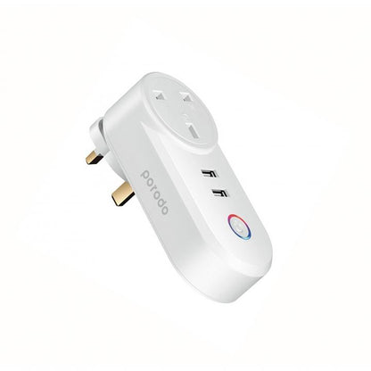 Porodo Smart Wifi Plug with Dual USB Charge PD-WFPU2-WH