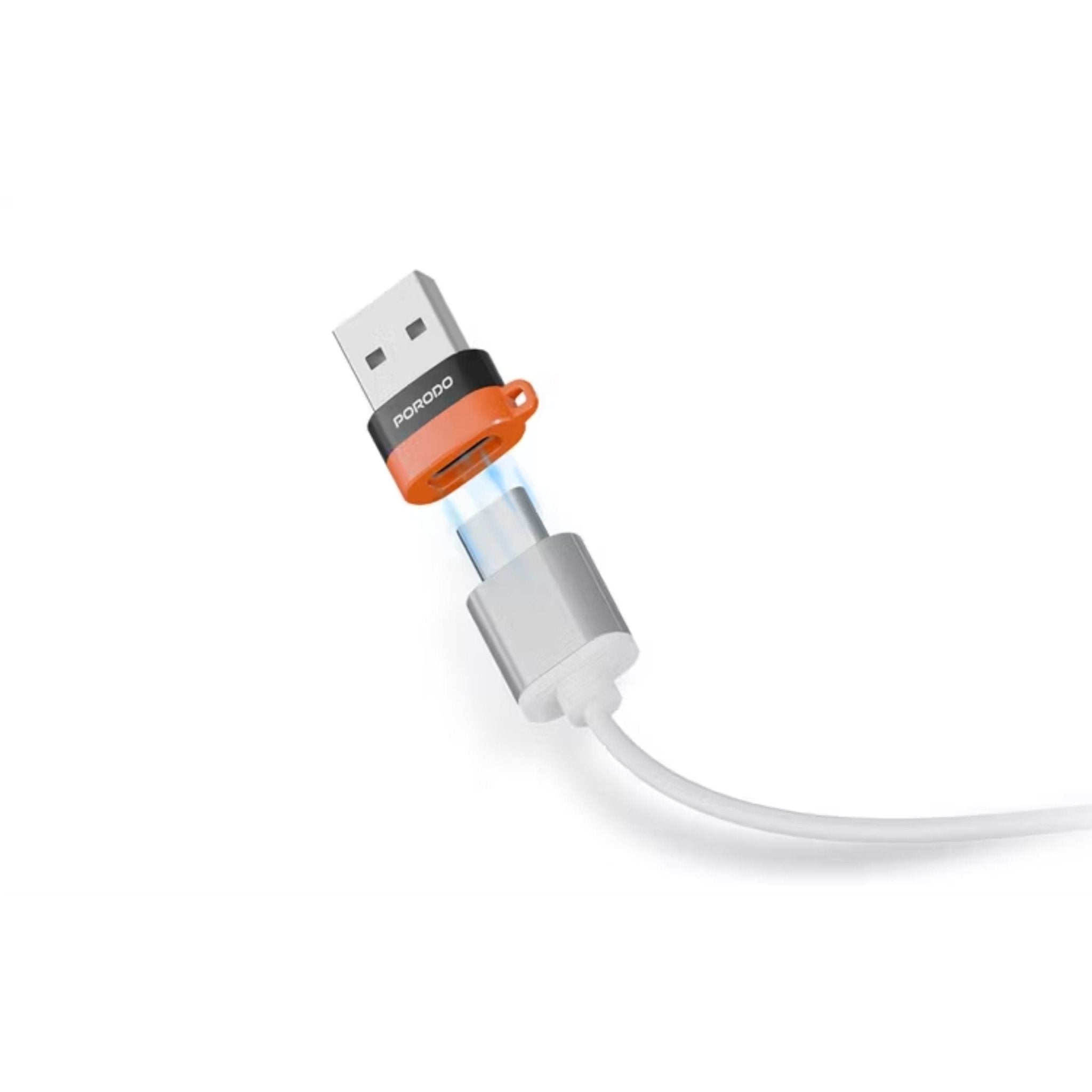 Porodo USB-A to USB-C Convertor - Black Orange