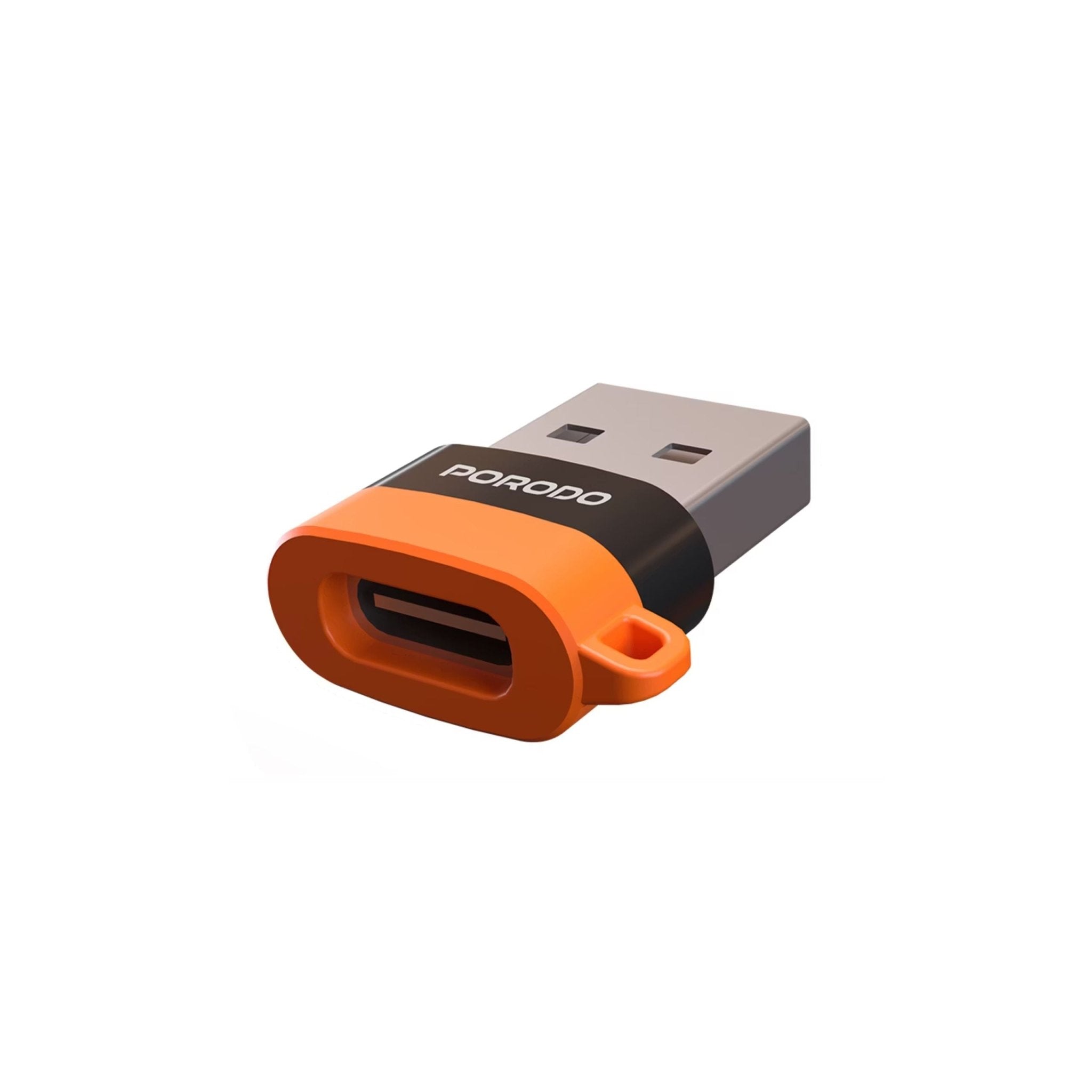 Porodo USB-A to USB-C Convertor - Black Orange