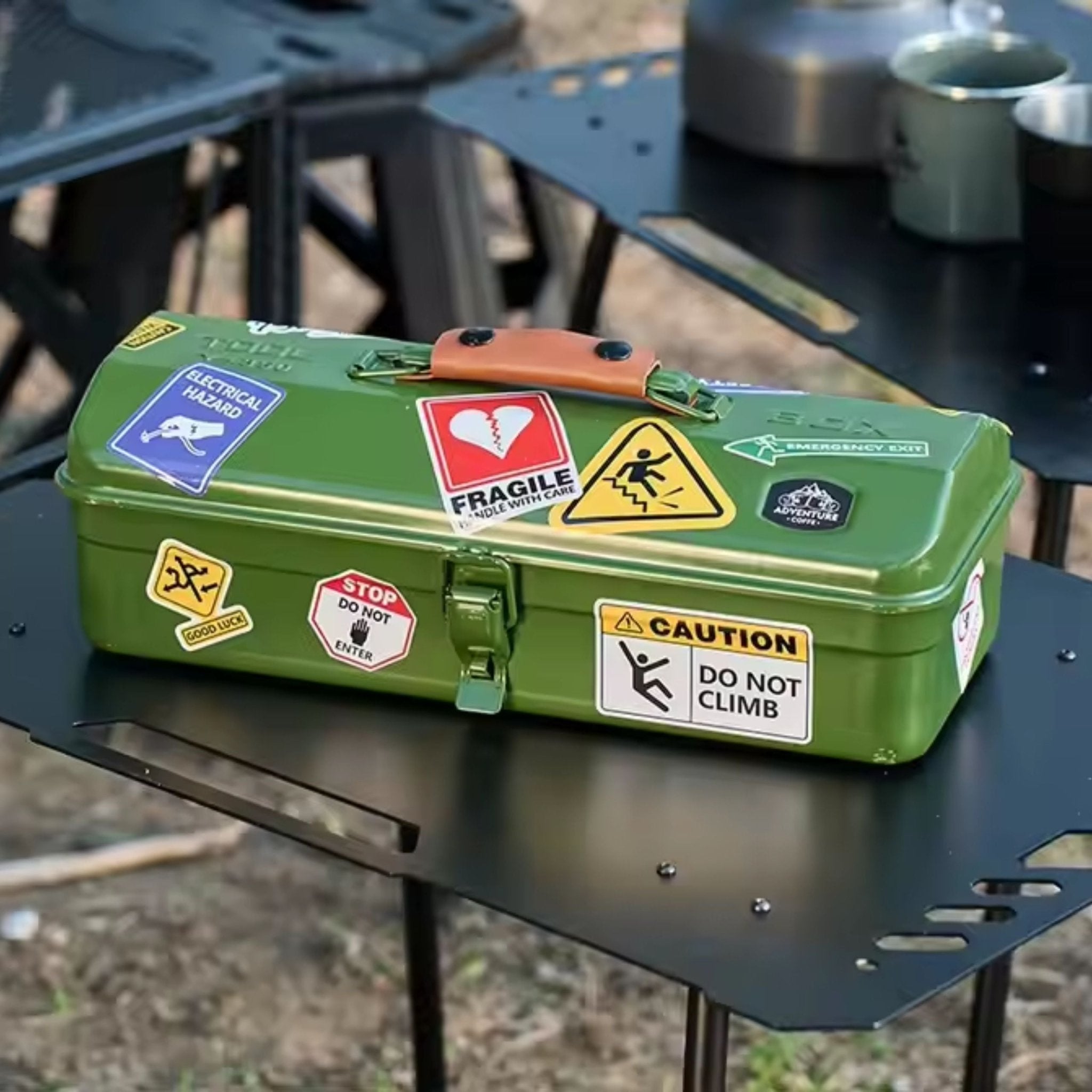 Portable Camping Picnic Hand Box Metal Tools Storage Box