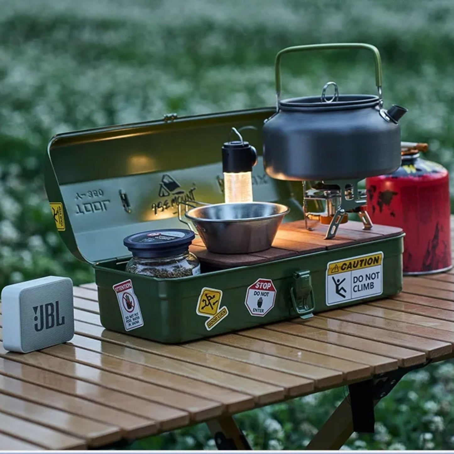 Portable Camping Picnic Hand Box Metal Tools Storage Box - 1