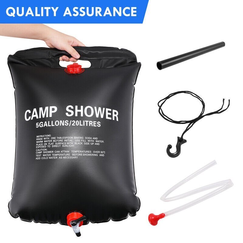 Portable Camping Shower 20L Bag - Black