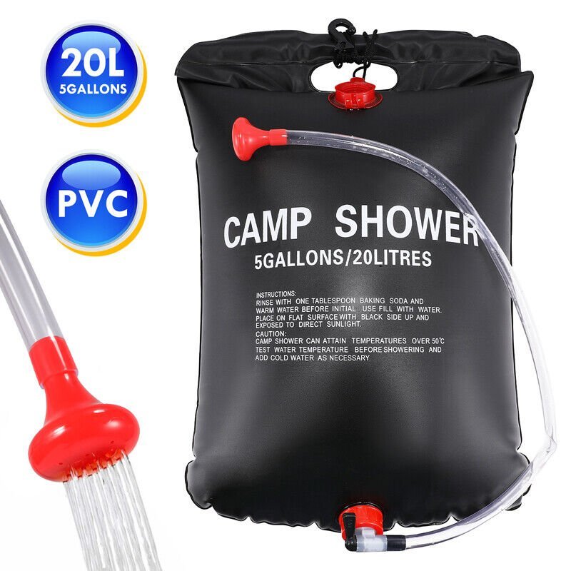 Portable Camping Shower 20L Bag - Black