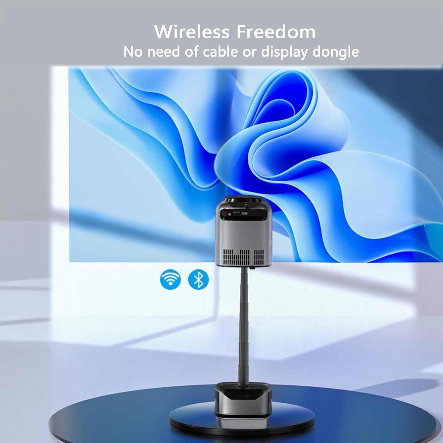 Portable Intelligent Projector WiFi Support 1080p 28.2Inch - Gray