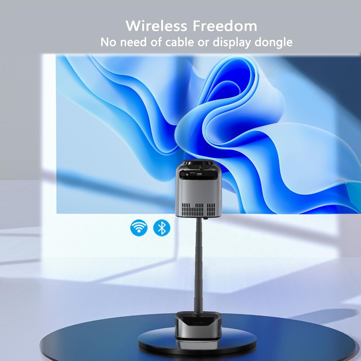 Portable Intelligent Projector WiFi Support 1080p 28.2Inch - Gray