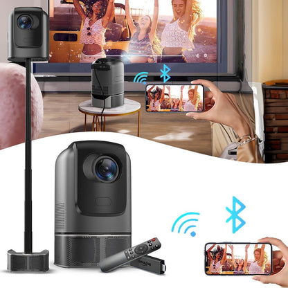 Portable Intelligent Projector WiFi Support 1080p 28.2Inch - Gray