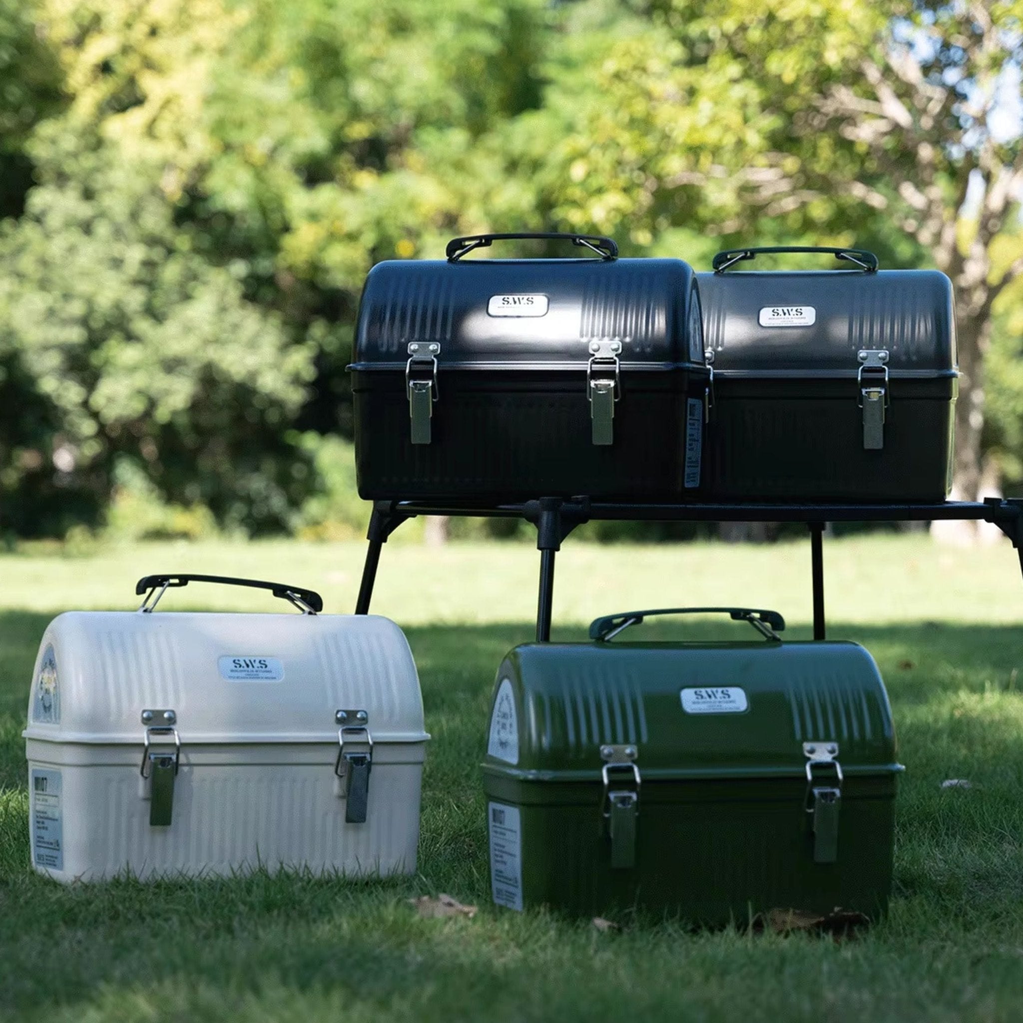 Portable Metal Storage Box Camping & Picnic With all Accessories