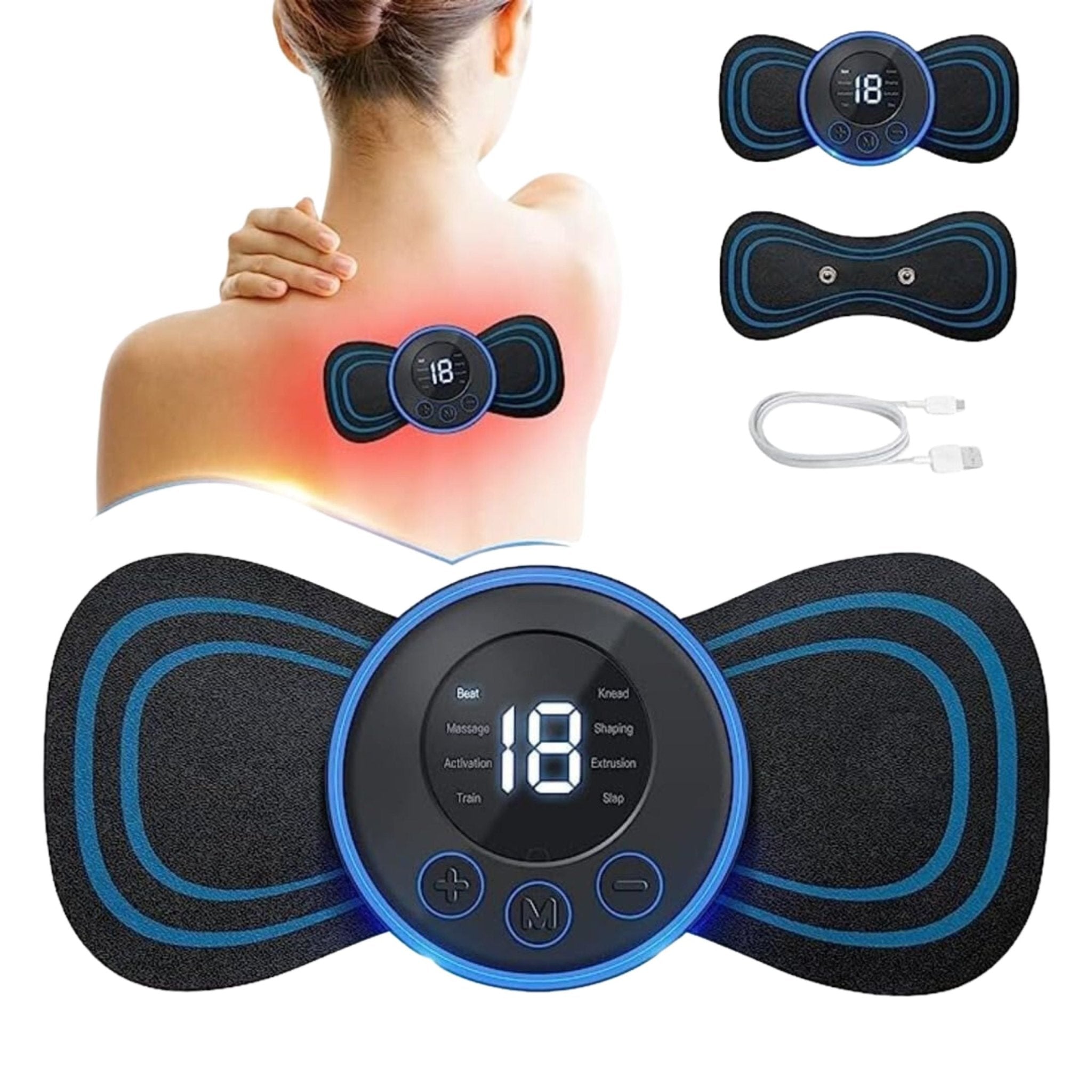 Portable Mini Electric Neck Massager - Black