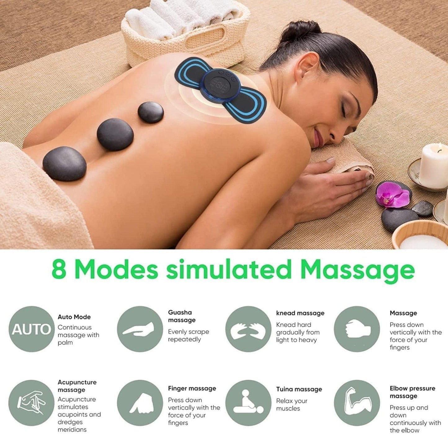 Portable Mini Electric Neck Massager - Black