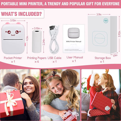 Portable Printer Mini Pocket Wireless Bluetooth Thermal Printer