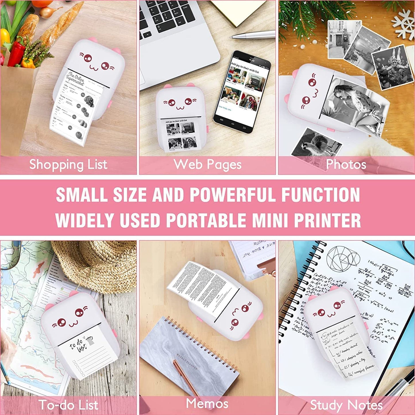 Portable Printer Mini Pocket Wireless Bluetooth Thermal Printer