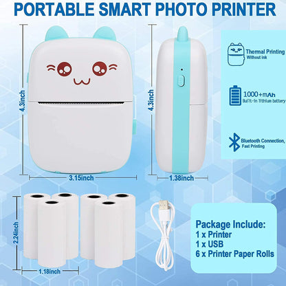 Portable Printer Mini Pocket Wireless Bluetooth Thermal Printer