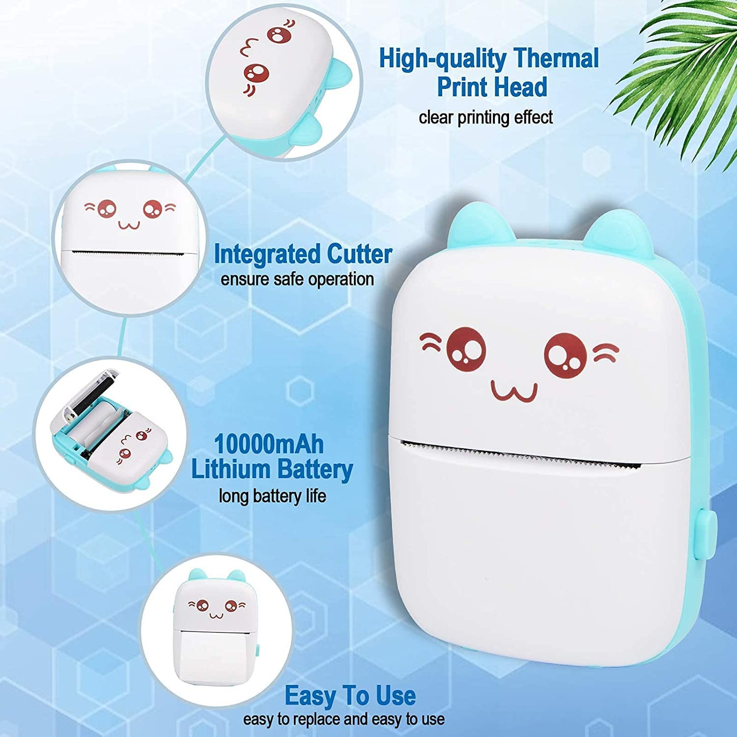 Portable Printer Mini Pocket Wireless Bluetooth Thermal Printer