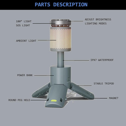 Portable Telescopic Camping Light 10000Mah