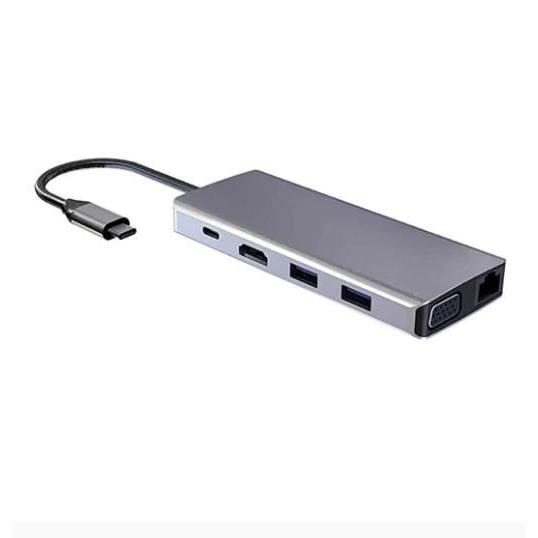 Powerology 11 in 1 USB-C Hub Ethernet HDMI VGA