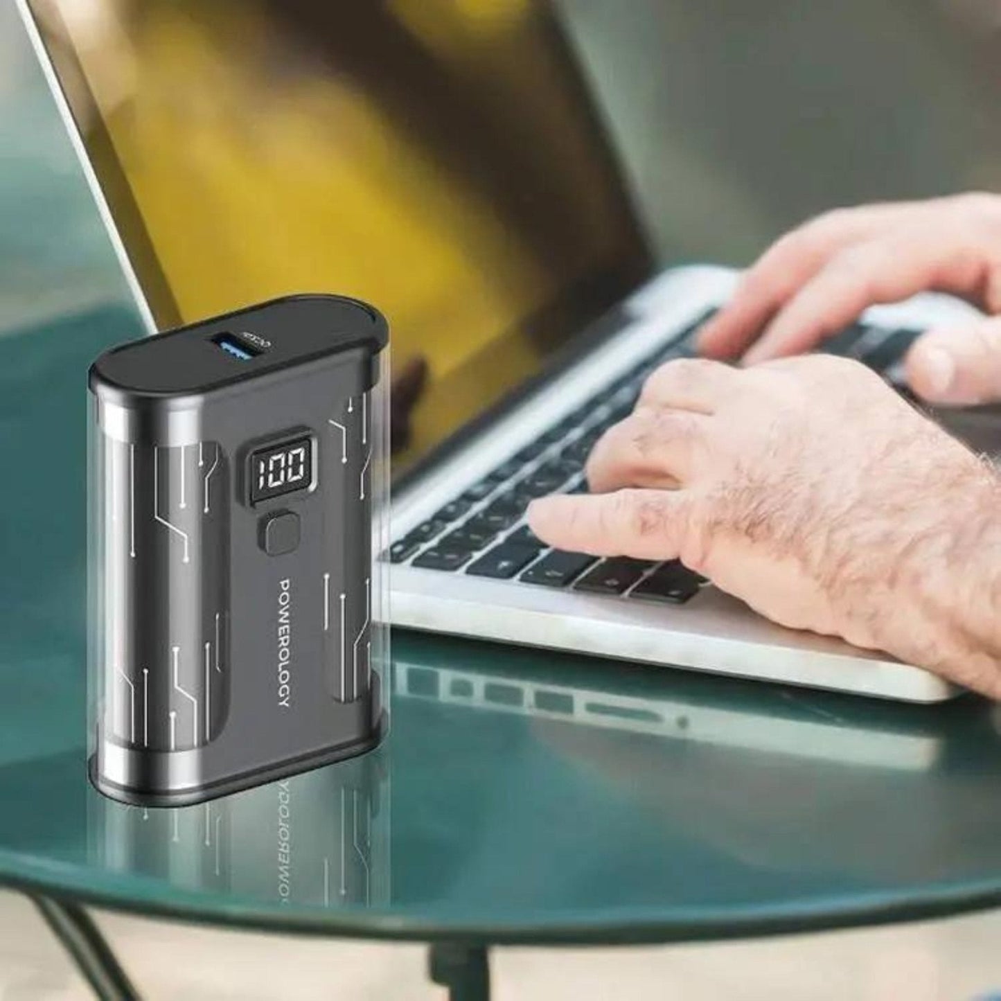 Powerology Crystalline Series Power Bank 10000mAh PD 35W - Black