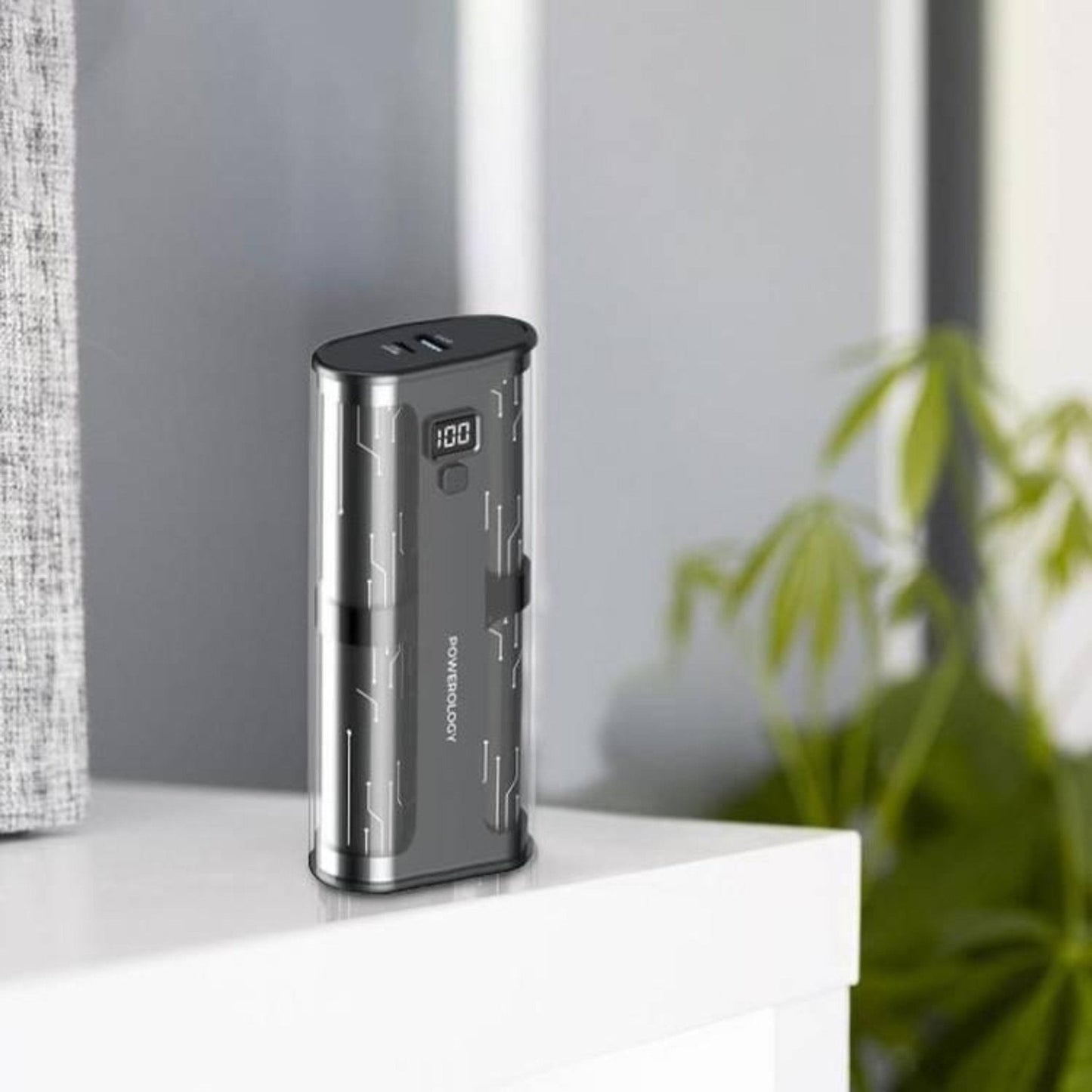 Powerology Crystalline Series Power Bank 20000mAh PD 65W - Black