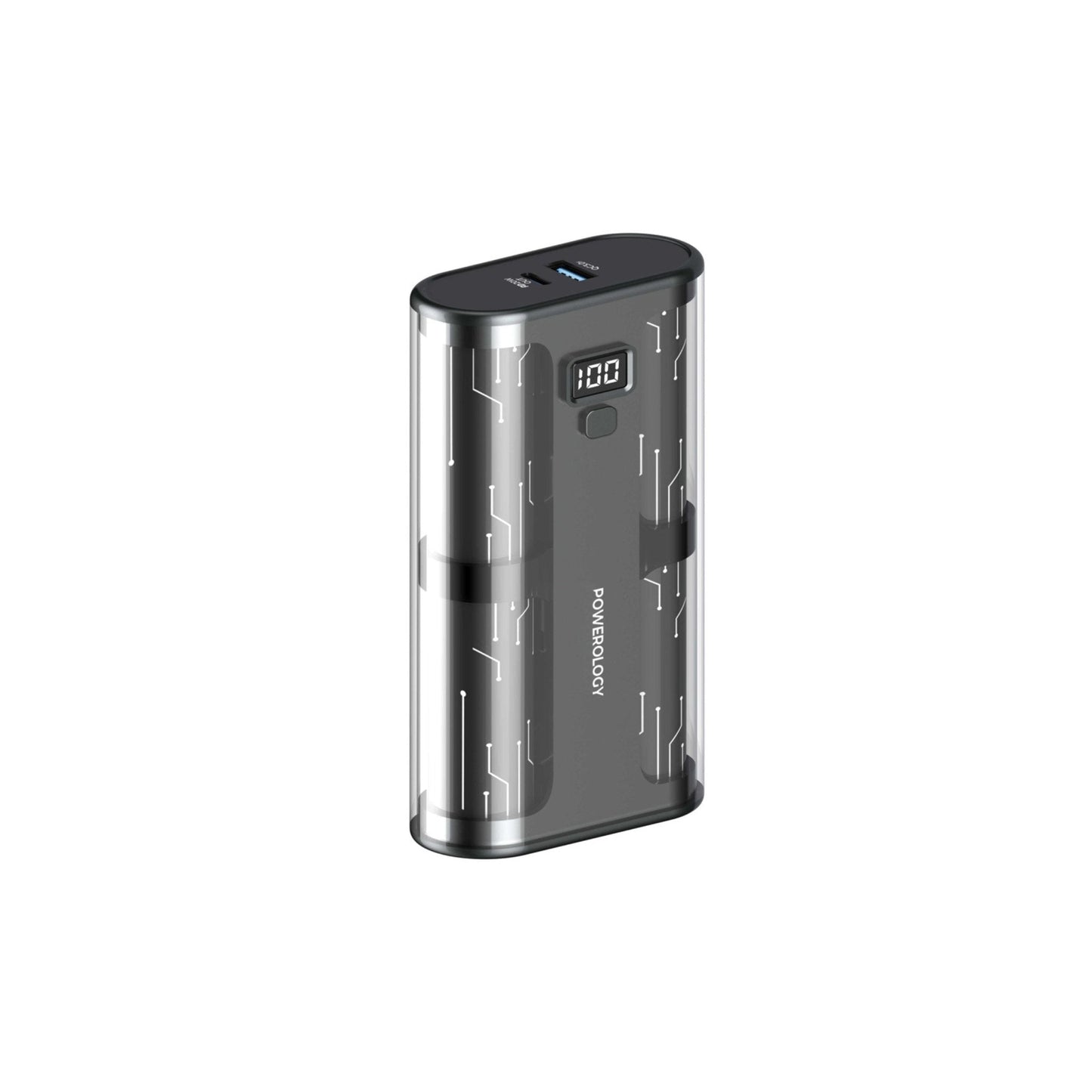 Powerology Crystalline Series Power Bank 20000mAh PD 65W - Black