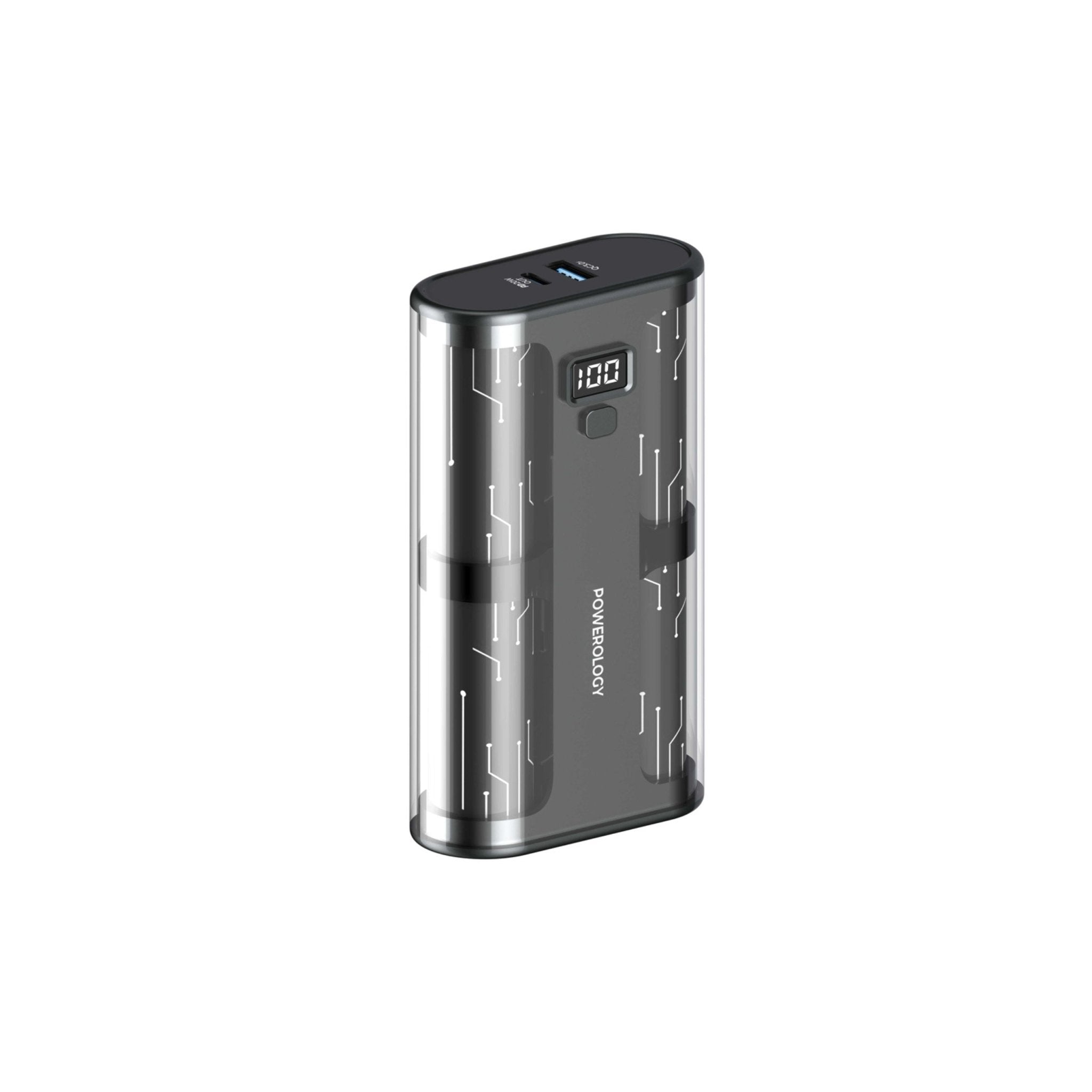 Powerology Crystalline Series Power Bank 20000mAh PD 65W - Black