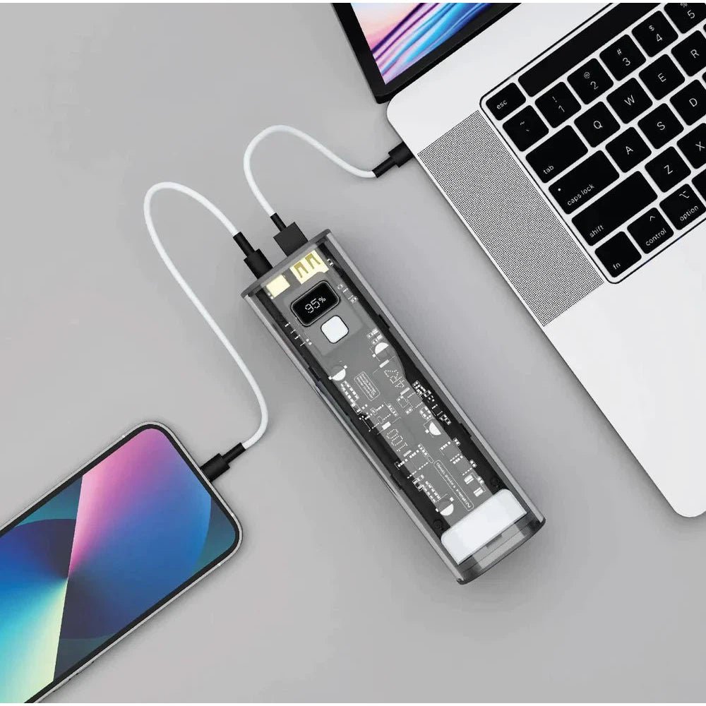 Powerology Crystalline Series Power Bank 24000mAh PD 100W - Dark Gray