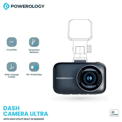 Powerology Dash Camera Ultra 4K - Black