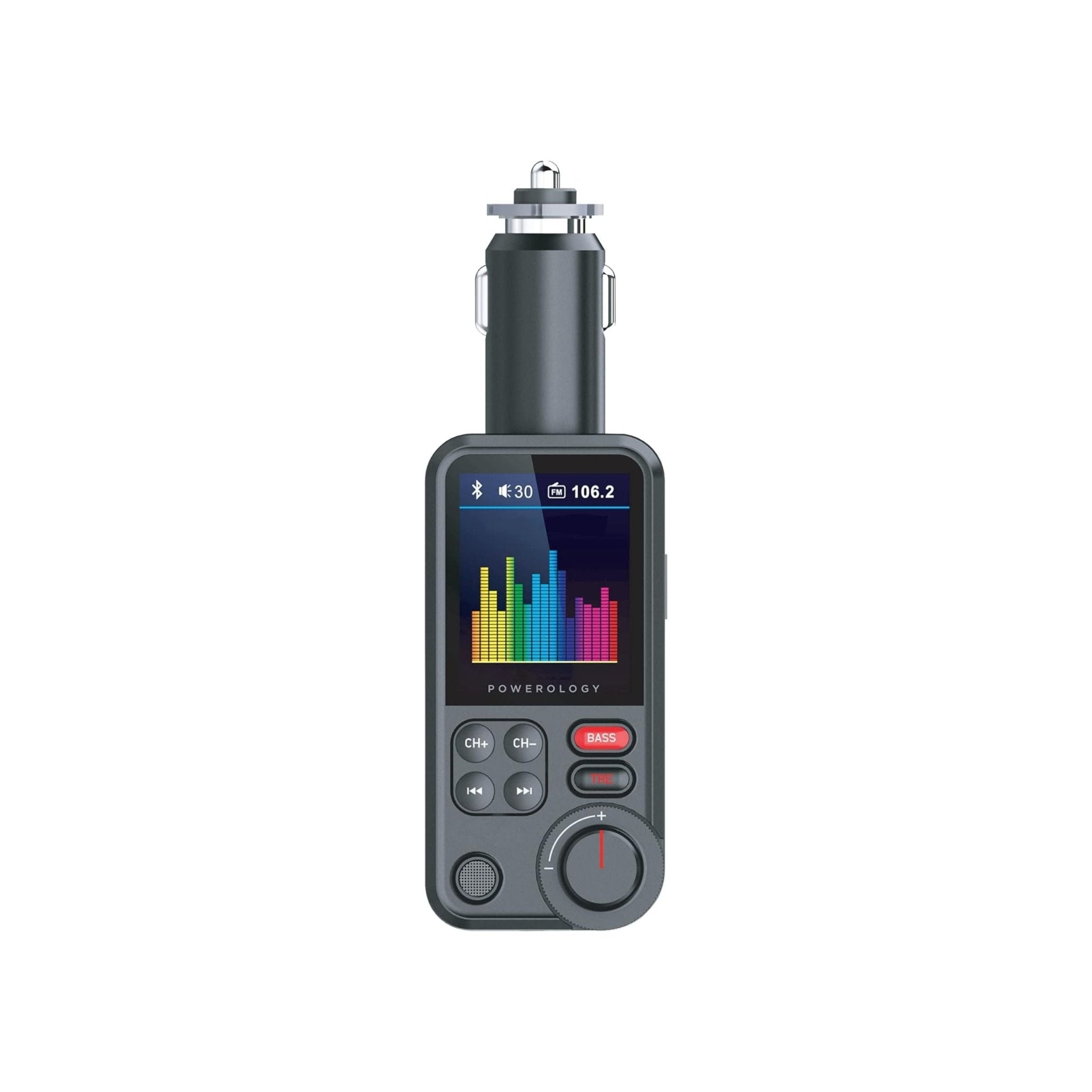 Powerology FM Transmitter Pro Car Charger 23W - Black