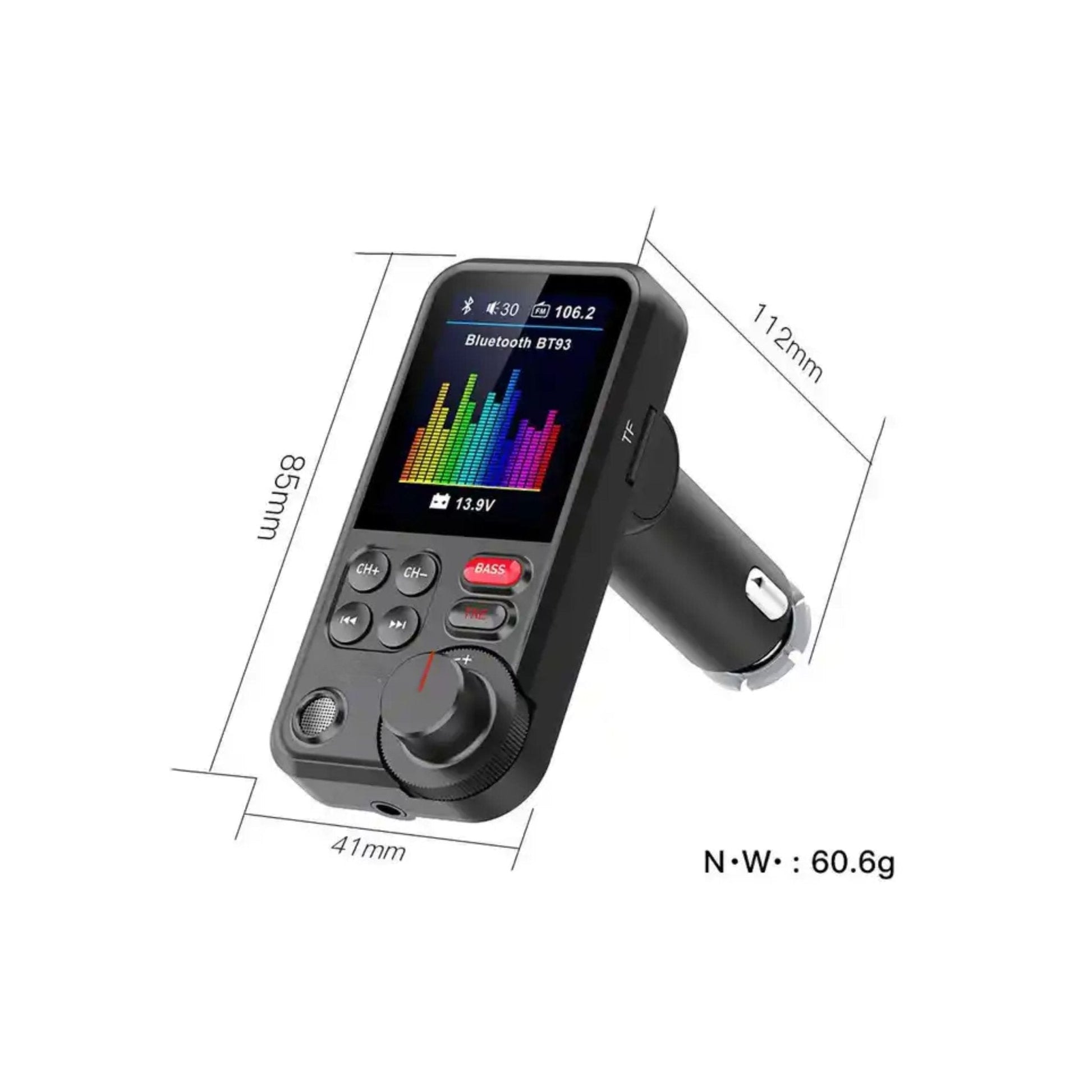 Powerology FM Transmitter Pro Car Charger 23W - Black