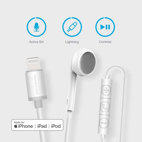 Powerology Single Mono Earphone - Lightning