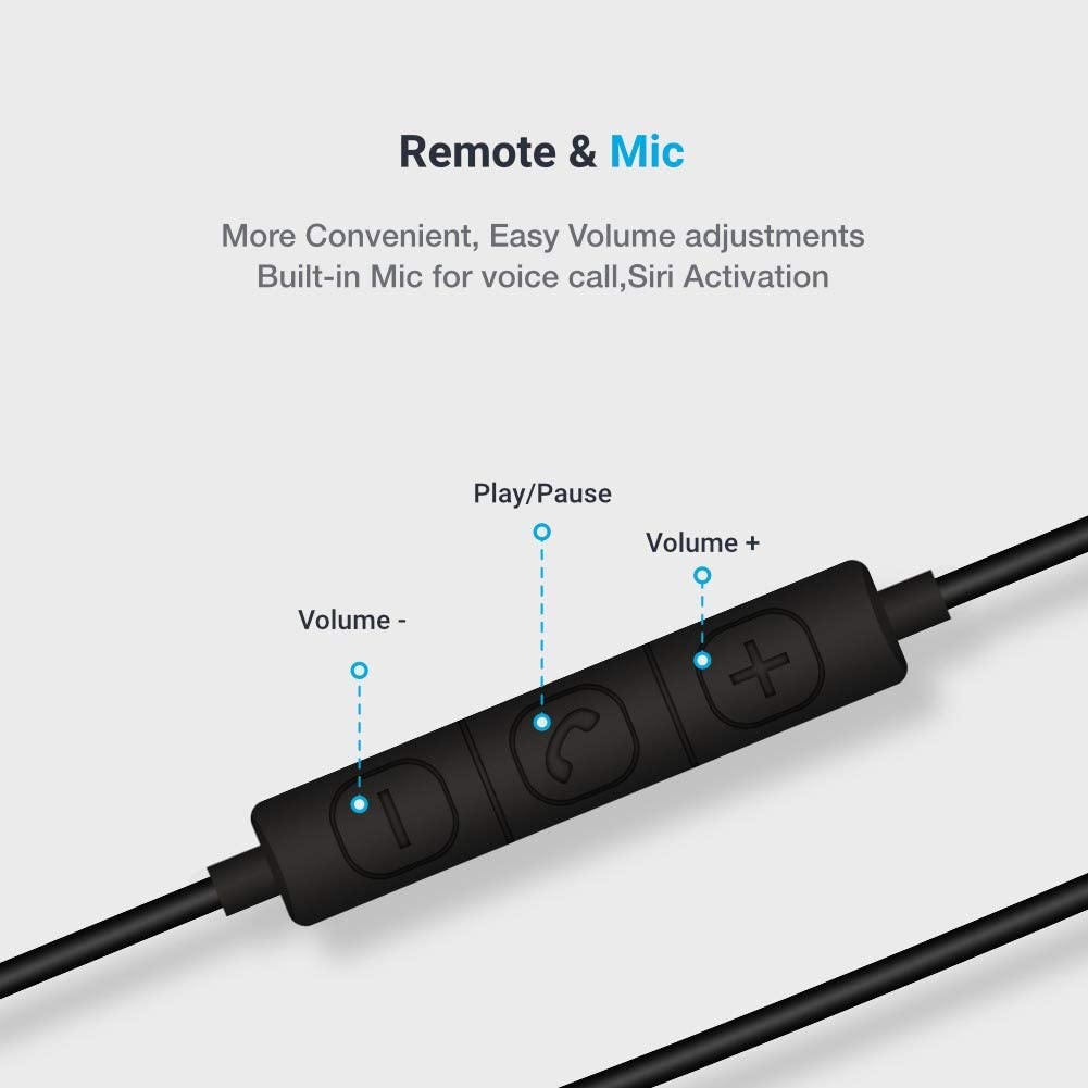 Powerology Single Mono Earphone with MFi Lightning Connector ( Updated Version ) - Black