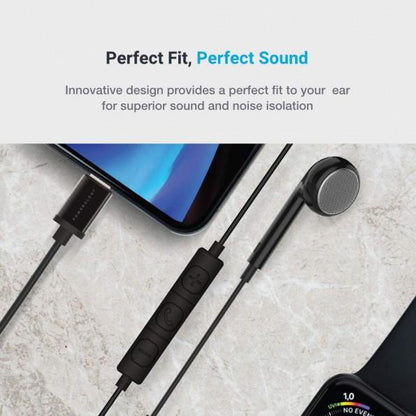 Powerology Single Mono Earphone with MFi Lightning Connector ( Updated Version ) - Black