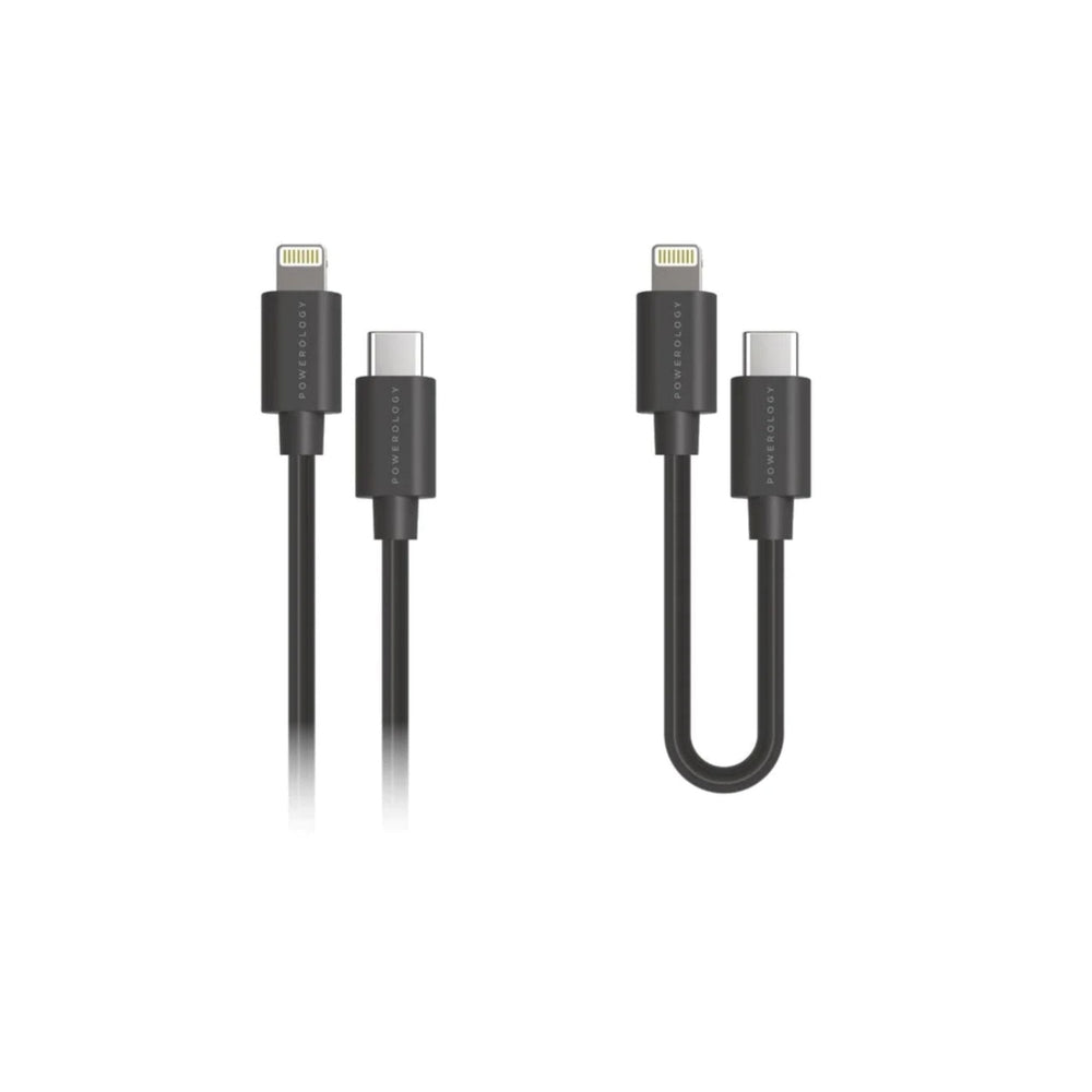 Powerology Usb-C To Lightning Cable 0.9m/3Ft and 0.25m/0.8Ft Combo