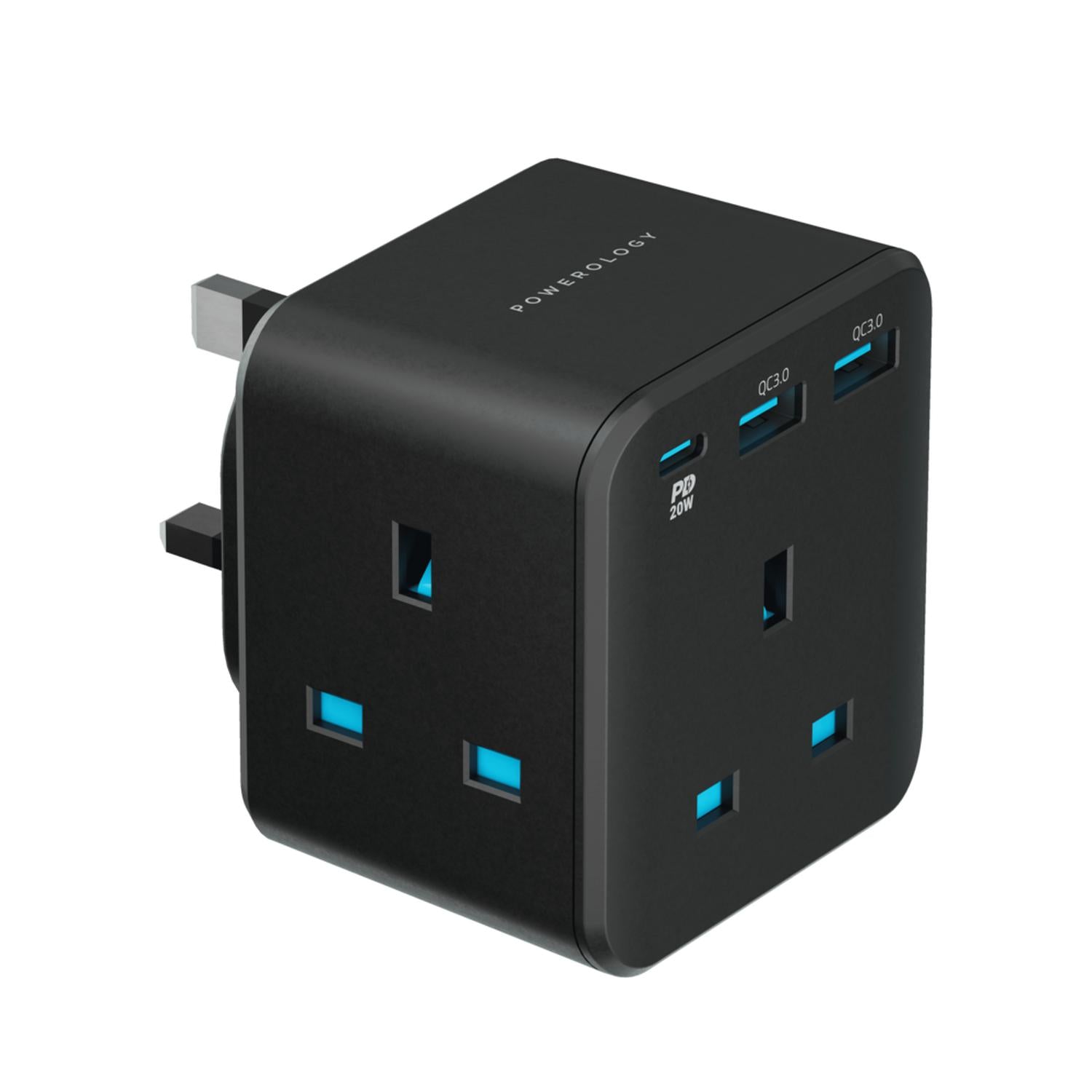 Powerology Wall Socket With Fast Charging USB PD 20w 3 - Outlet