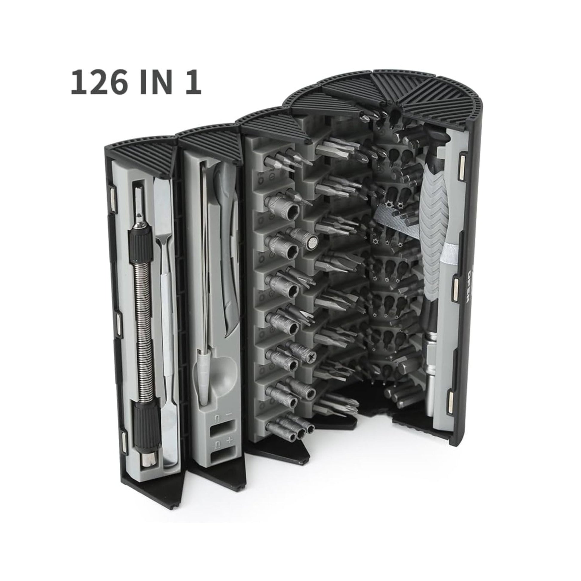 Precision Cylindrical Screwdriver Set 126 Piece - Black