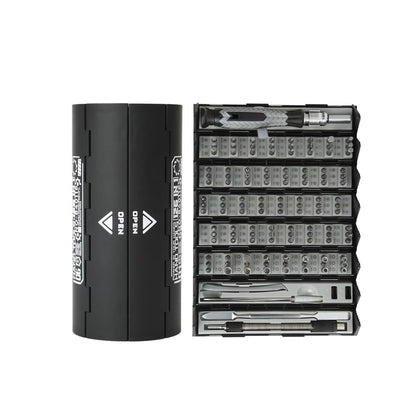 Precision Cylindrical Screwdriver Set 126 Piece - Black