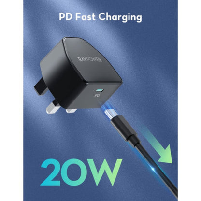 RAVPower 3 in 1 Combo (20,000 battery +60W Type-C to Type-C cable + 20W wall plug) - Black