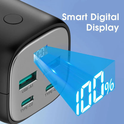RAVPower 70W Power Bank, 20,000 mAh, 2 Type-C ports and 2 USB-A ports - Black