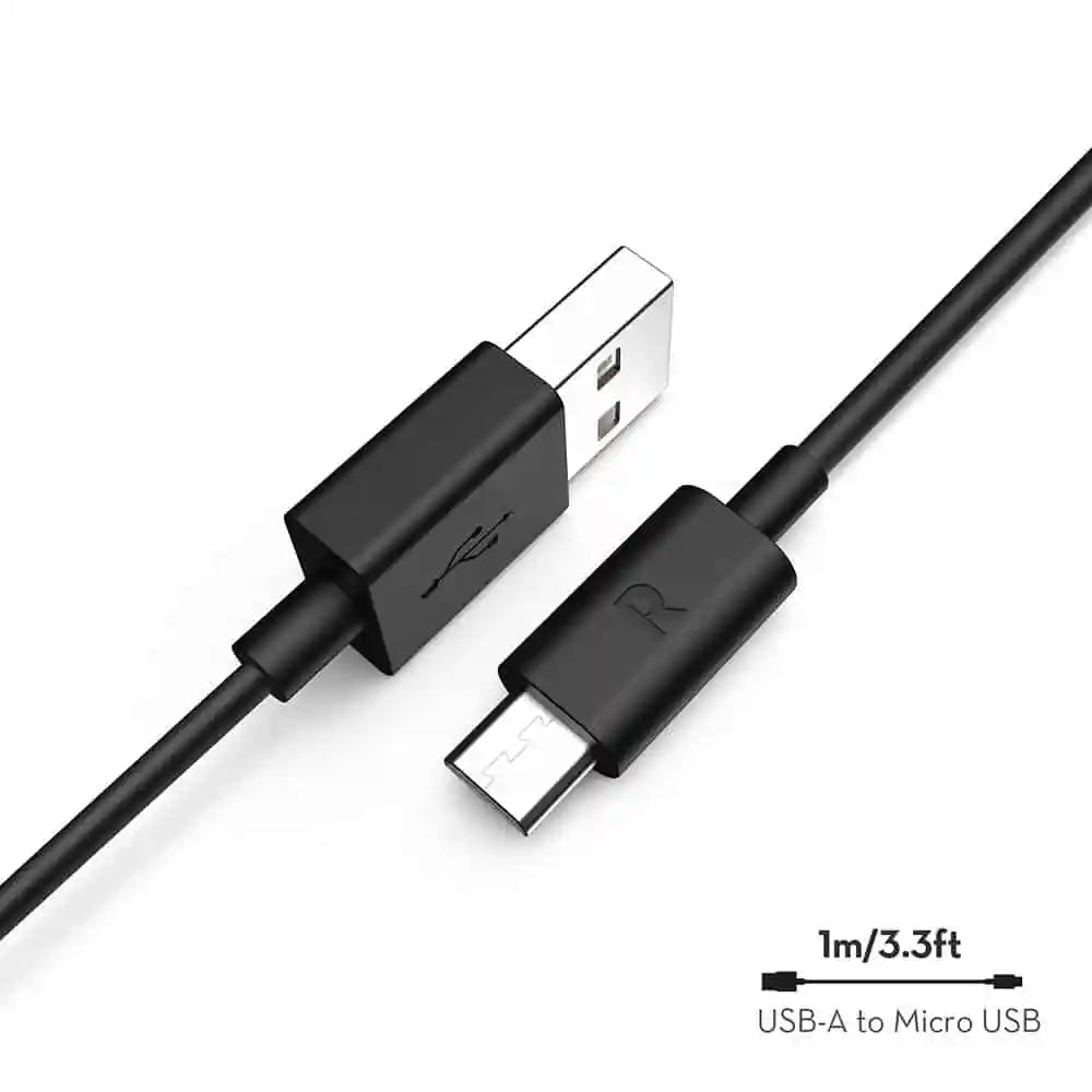 RAVPower Charge & Sync USB-A to Micro USB Cable 1M - Black