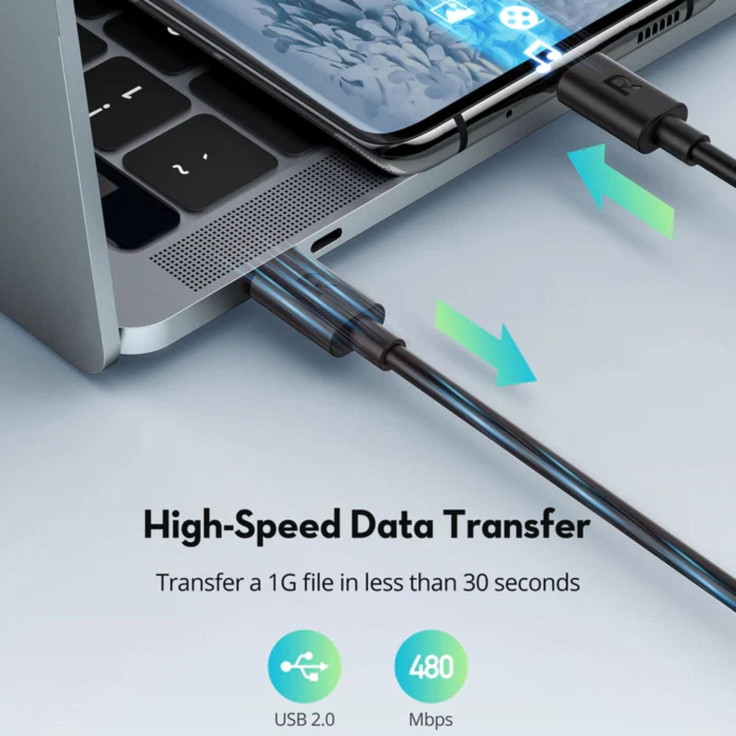 RAVPower Charge&Sync Type-C to Type-C cable 1M