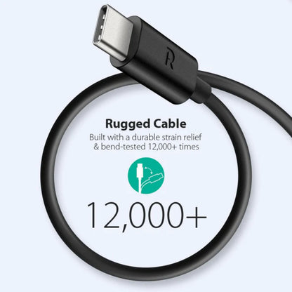 RAVPower Charge&Sync USB-A to Type-C cable 1M - Black