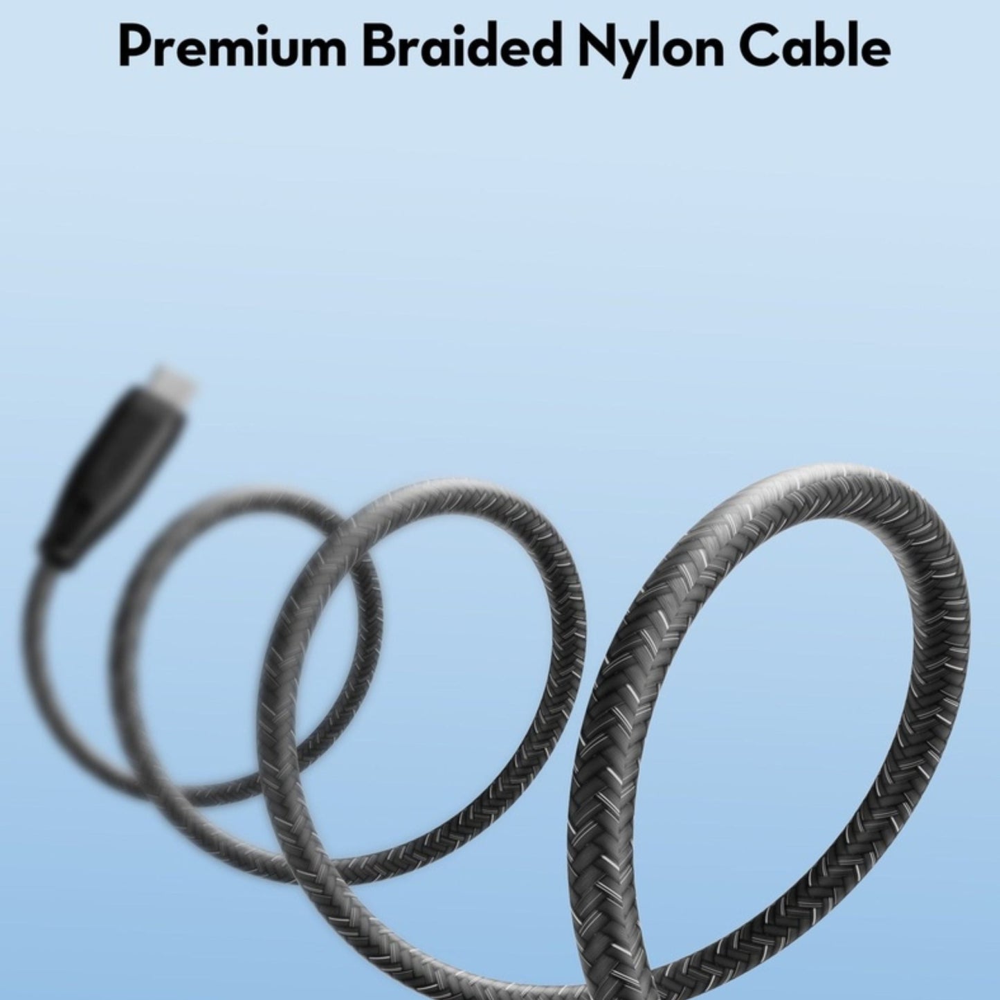 RAVPower Charge&Sync USB-C to USB-C Nylon Cable 100W 1.5M - Black