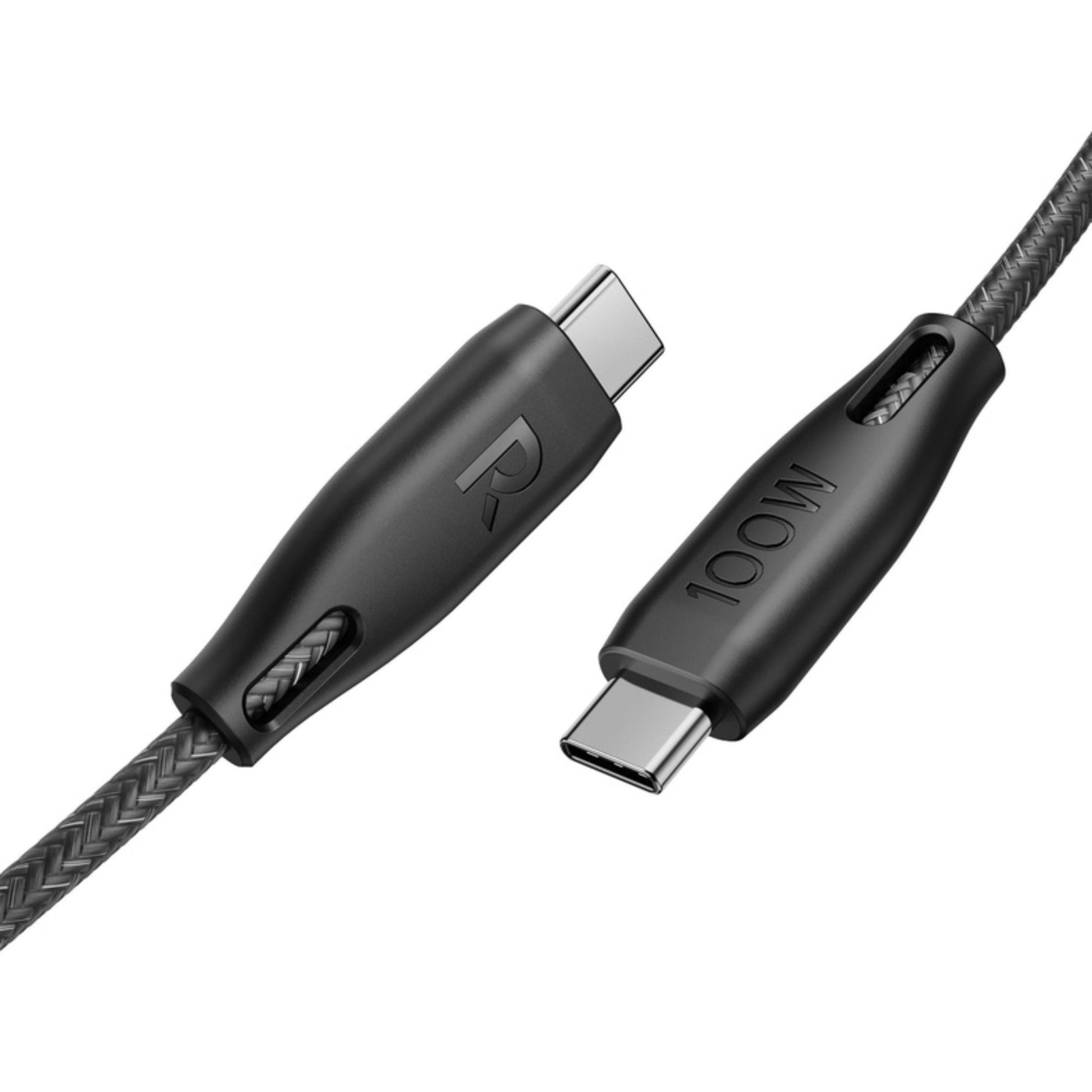 RAVPower Charge&Sync USB-C to USB-C Nylon Cable 100W 1.5M - Black